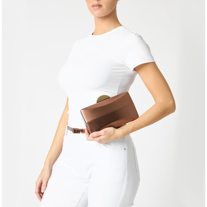Clutch donna rame in laminato