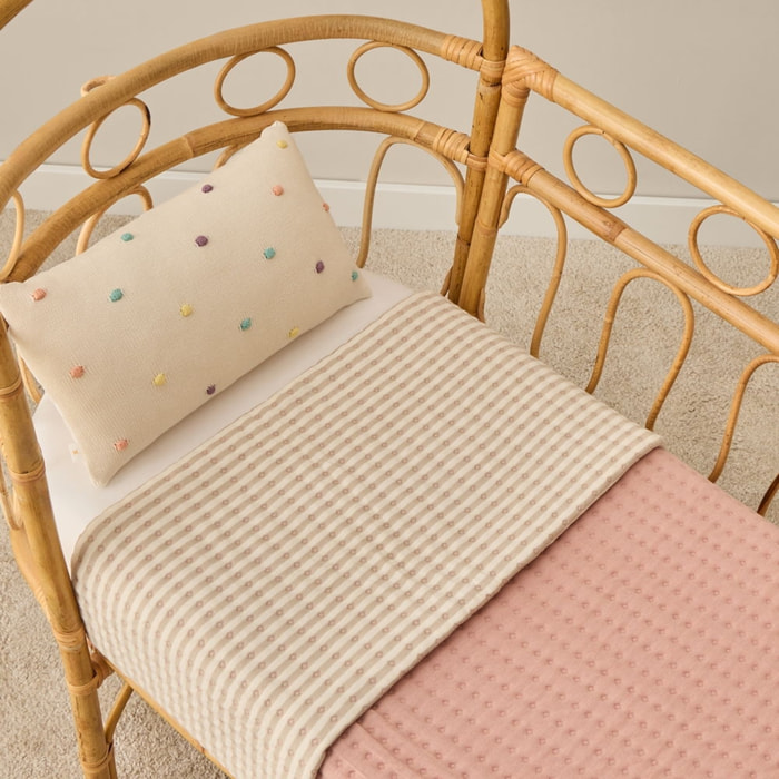 Colcha acolchada reversible cuna Lilut color rosa Algodón