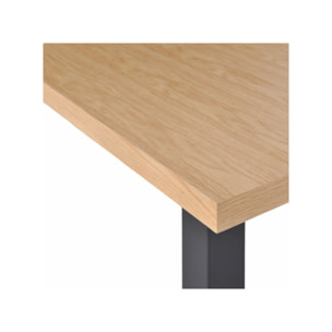 Table de Repas 100 x 180 cm Placage Chêne Piètement Luge Métal - DAVIS