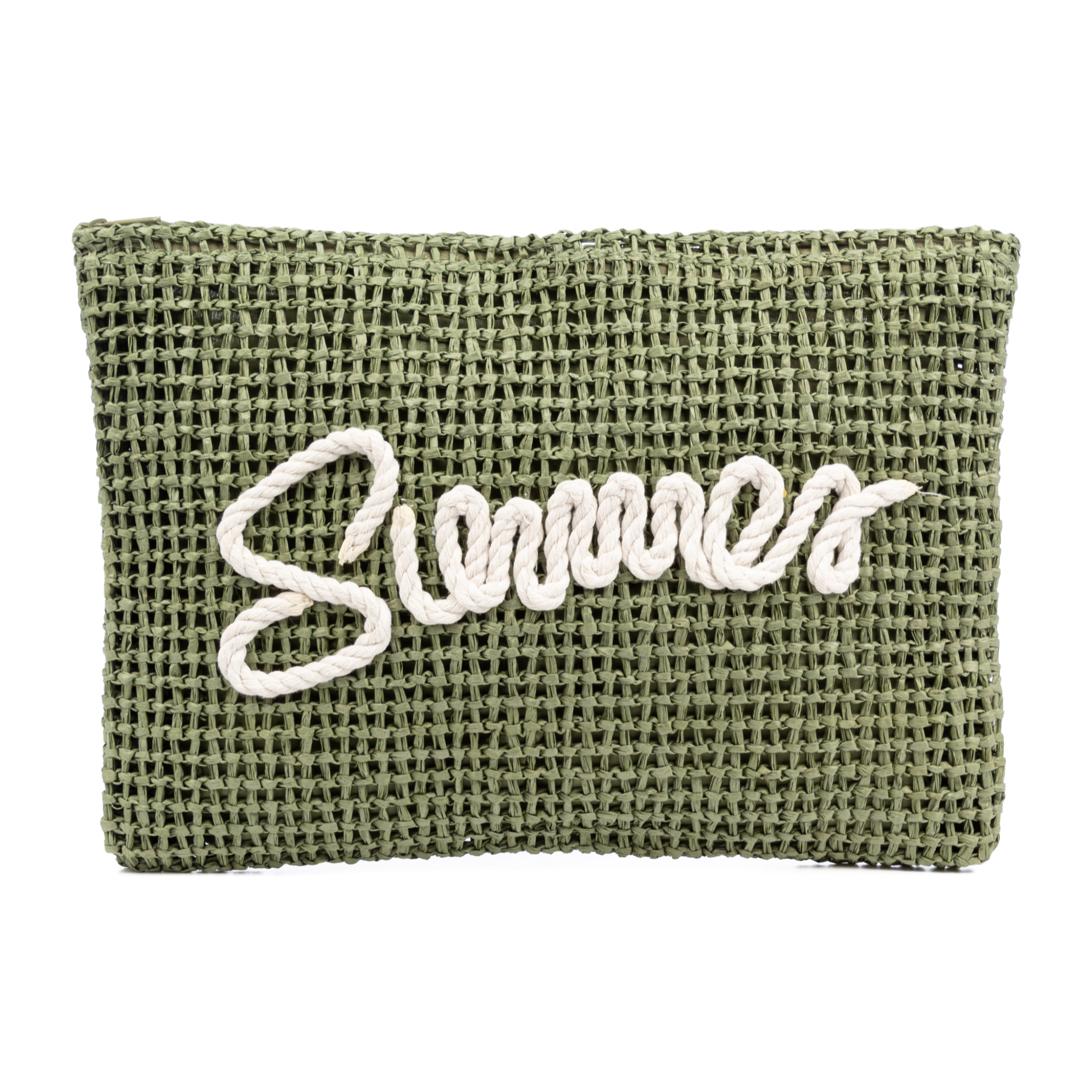 Bérgamo Borsa a mano Donna. Realizzato in carta intrecciata design "Summer".