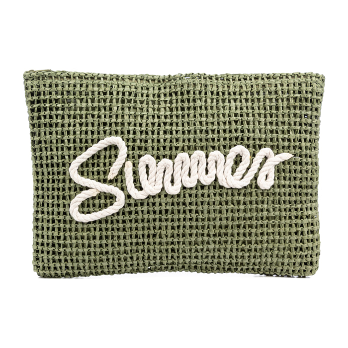 Bérgamo Borsa a mano Donna. Realizzato in carta intrecciata design "Summer".