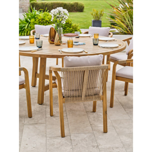 SERENA - Ensemble repas de jardin 8 places en bois d'acacia