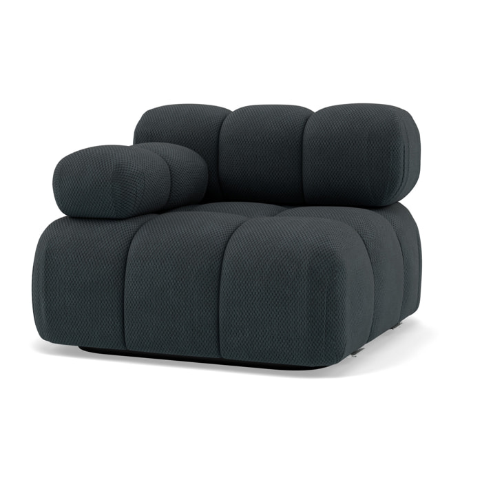 Ruby - module d'assise gauche en velours texturé - Noir