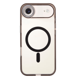 Carcasa transparente con cámara cubierta y bordes negros. Magsafe para iPhone 17 Air.