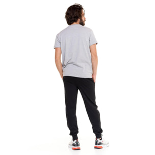 T-shirt in cotone elasticizzato a manica corta con logo grande Leone Basic