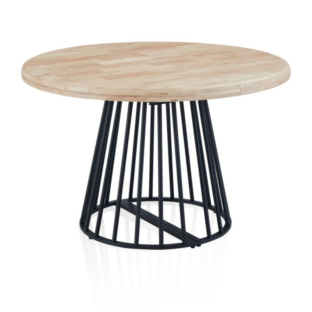 Mesa redonda extensible Meztil Negro - Roble