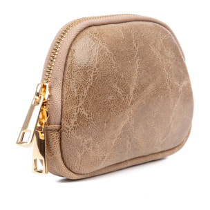 Baratili monedero portatodo mujer. Piel auténtica Gamuza acabado lavado a la piedra.