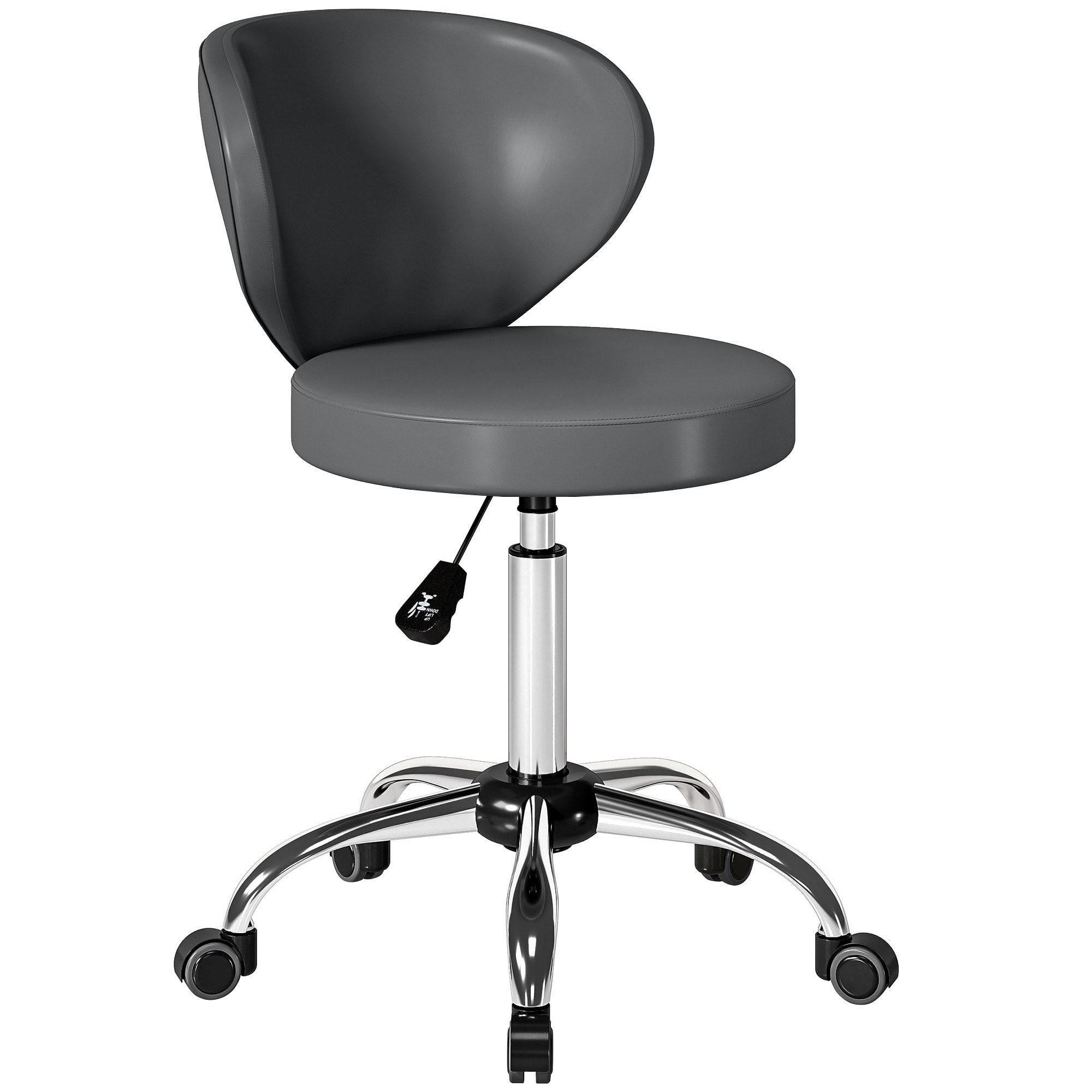 Tabouret de massage travail pivotant réglable 51-66H cm dossier ergonomique gris