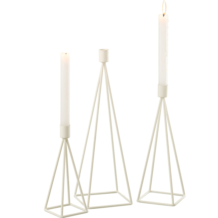 J-Line chandelier - métal - blanc - set de 3