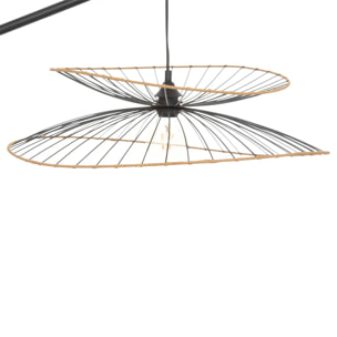 Lampadaire arc "Alara" - métal - noir - H177 cm