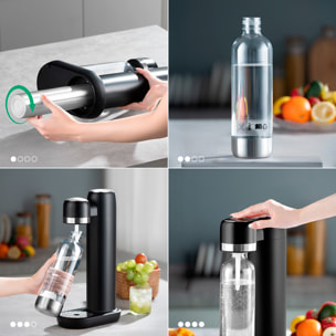 Máquina KT-168 para preparar agua con gas y bebidas carbonatadas en casa. Incluye botella de 1L.