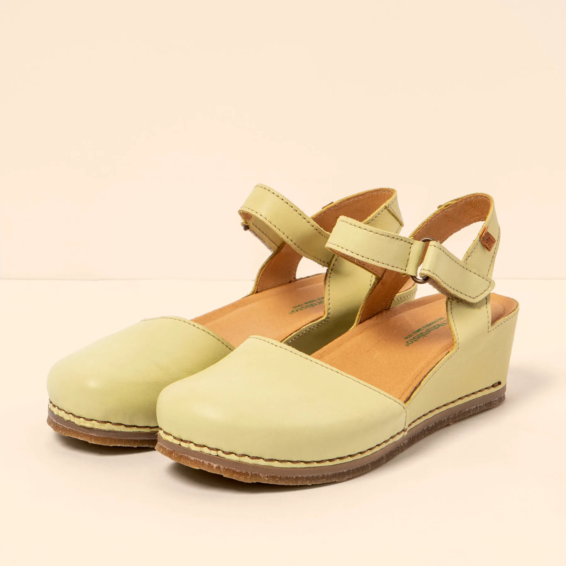 Sandalia de cuña N5850 SOFT NAPPA LIME / PICUAL color Lime