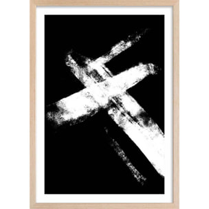 Affiche Croix épreuve négative Affiche + cadre en bois - Chêne
