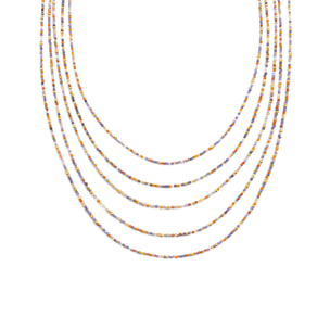 Collier Long Crystals Cleopatra Acier Plaqué Or