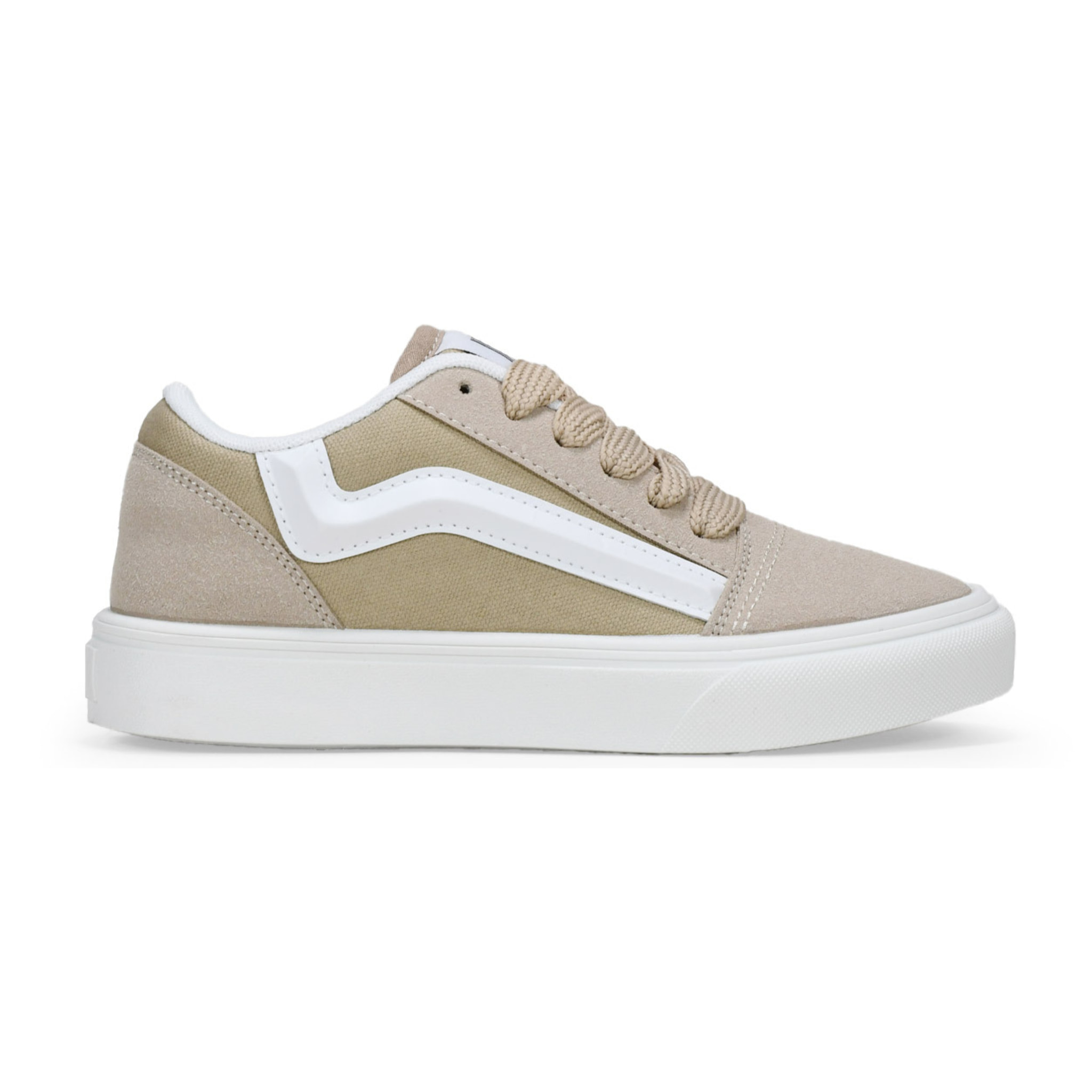Zapatillas deportivas beige con cordones
