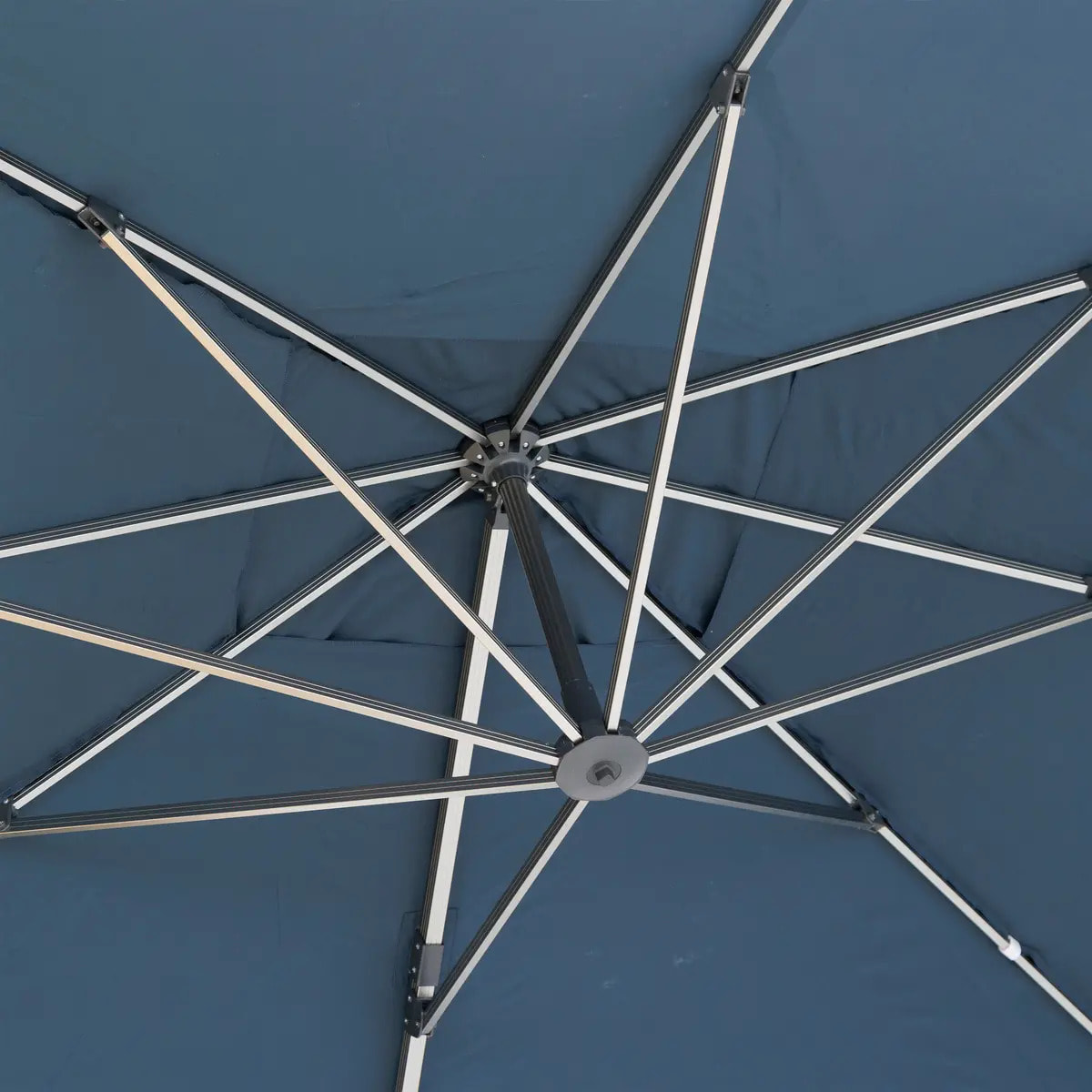 Parasol déporté rectangulaire "Équador" Pétrole 4 x 3m en aluminium et polyester