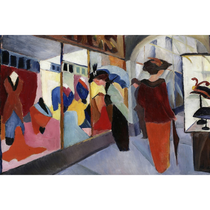 Tableau d'art d' August Macke La Boutique de Mode Tableau verre acrylique