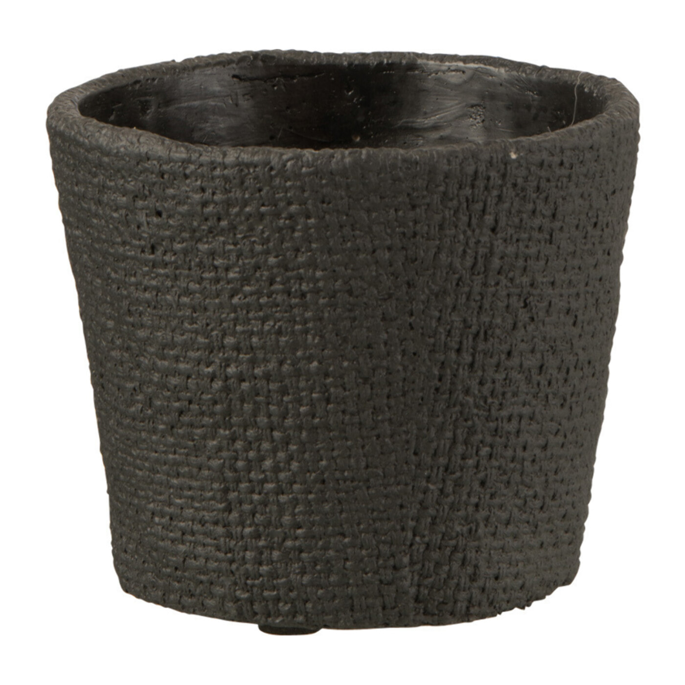 J-Line cache-pot Bar - ciment - noir - small - 2 pièces - Ø 12.5 cm