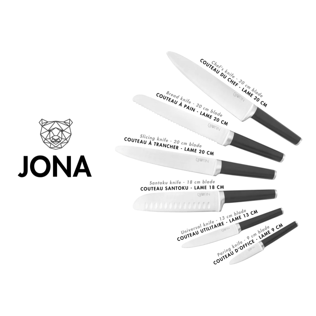 Couteaux de cuisine JONA - 6 pièces