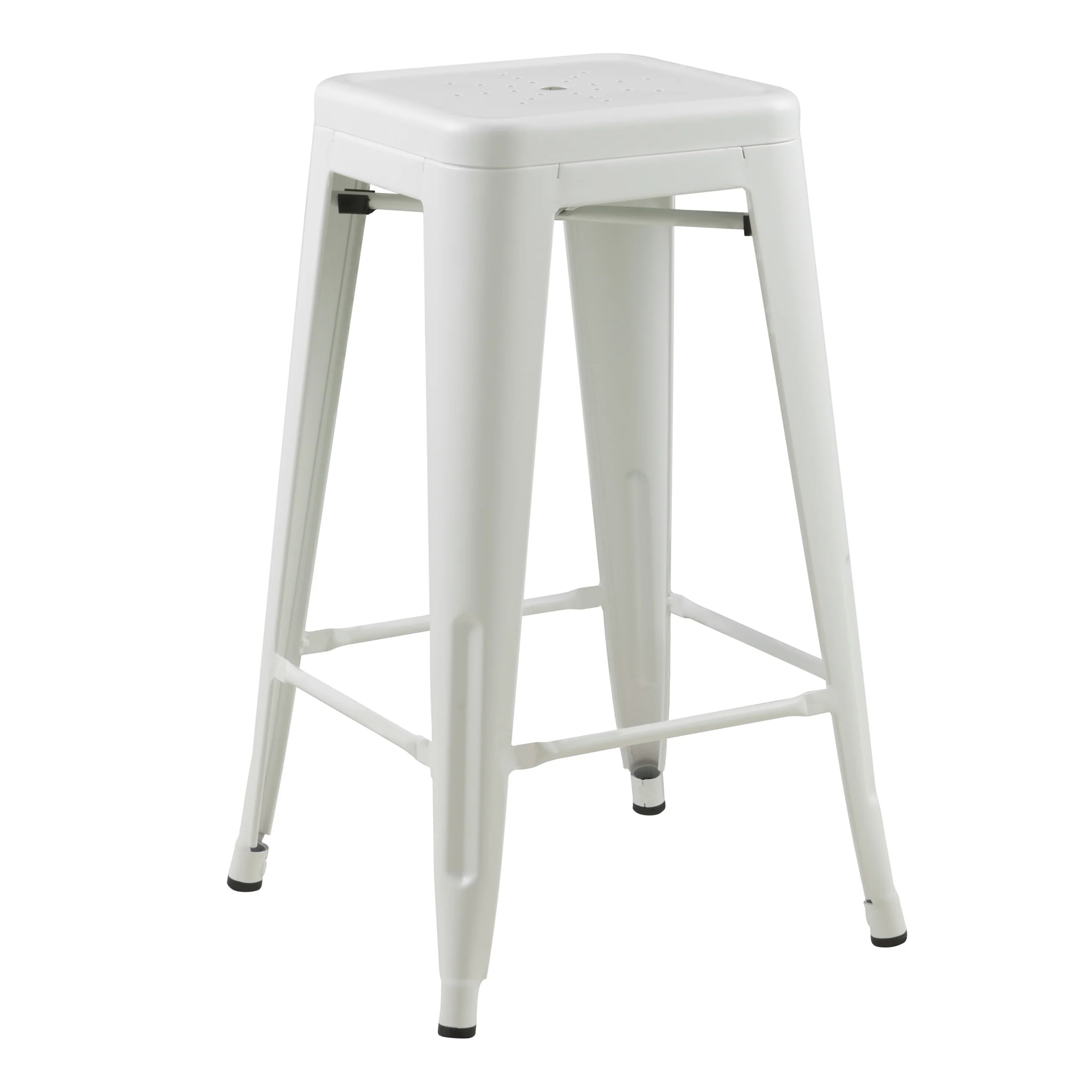 Lot de 2 tabourets pour îlot central 66 cm en métal blanc mat - Indus