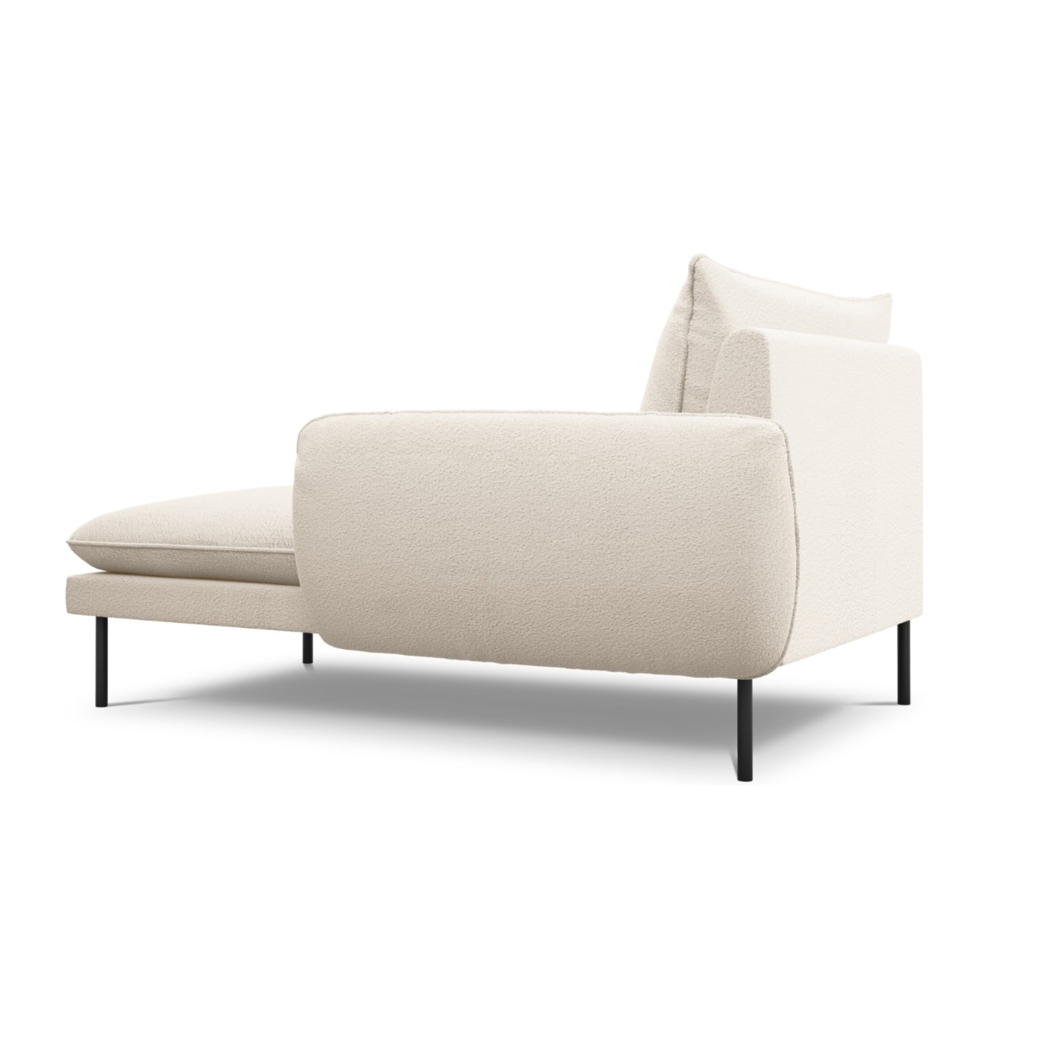 Méridienne droite "Vienna" en bouclé beige
