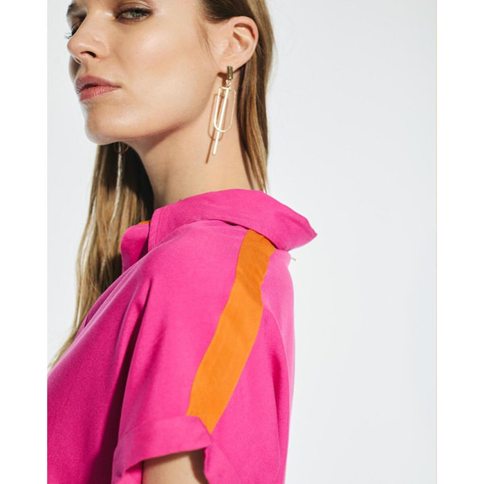 Blusa fluida bicolore