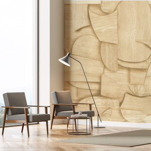 Papier peint panoramique bois 3d Intissé