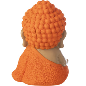 J-Line Moine Zen décoratif - polyrésine - orange