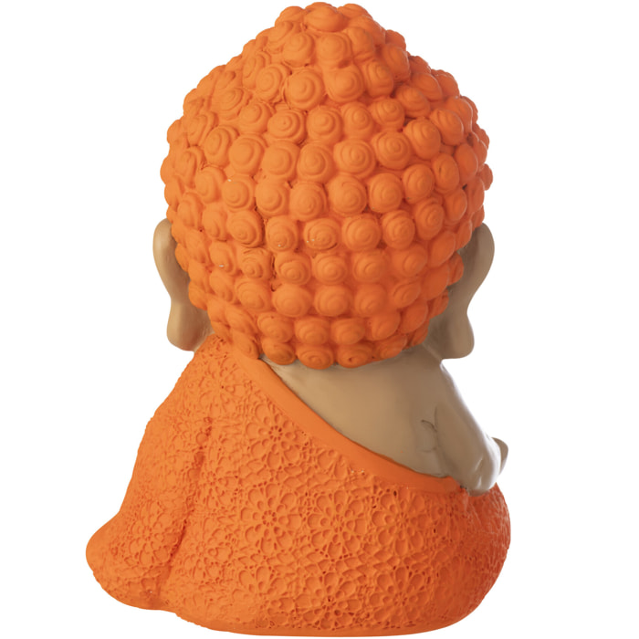 J-Line Moine Zen décoratif - polyrésine - orange