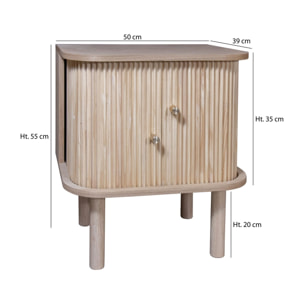 Meuble d'appoint en bois clair avec portes coulissantes HECTOR