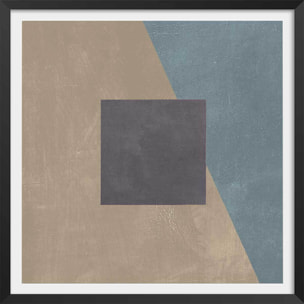 Poster Soie bleue sarcelle Affiche + cadre en bois - Noir