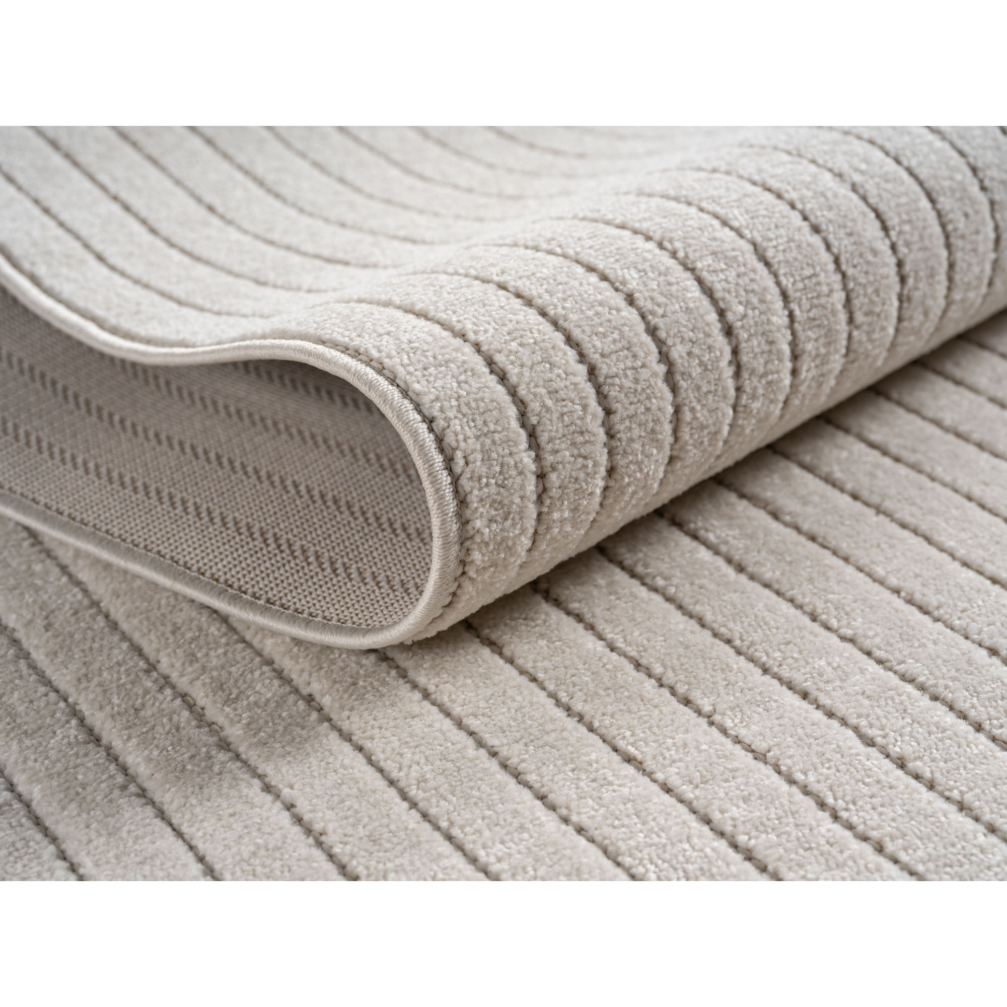 ALVORA - Tapis intérieur/extérieur crème à motif graphique