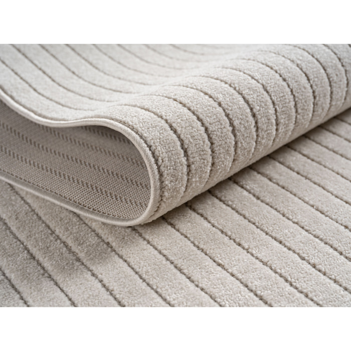 ALVORA - Tapis intérieur/extérieur crème à motif graphique