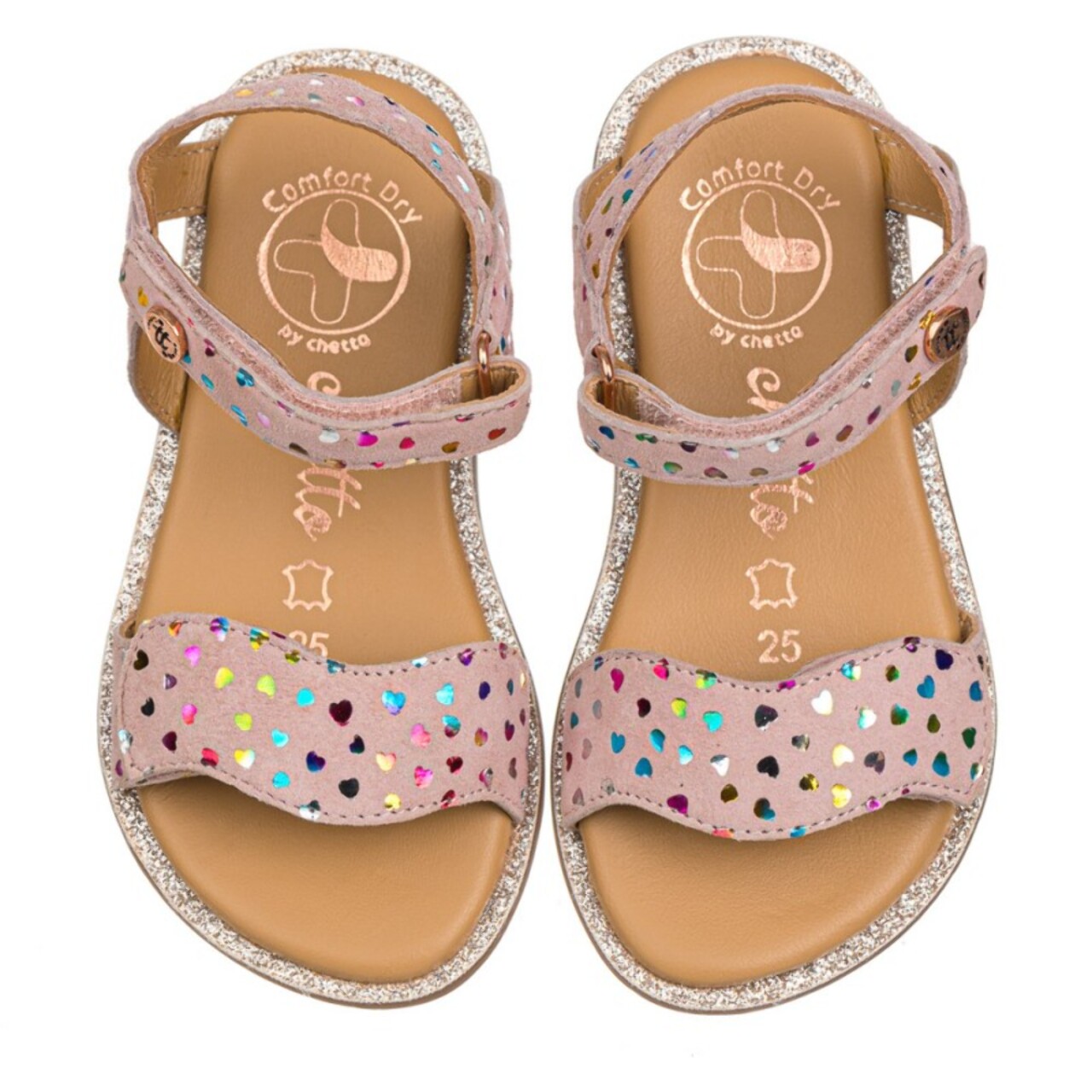Sandalia de estampado corazones