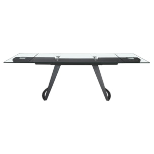 Mesa comedor Angel Cerdá extensible rectangular con tapa de cristal templado 180x100x75cm