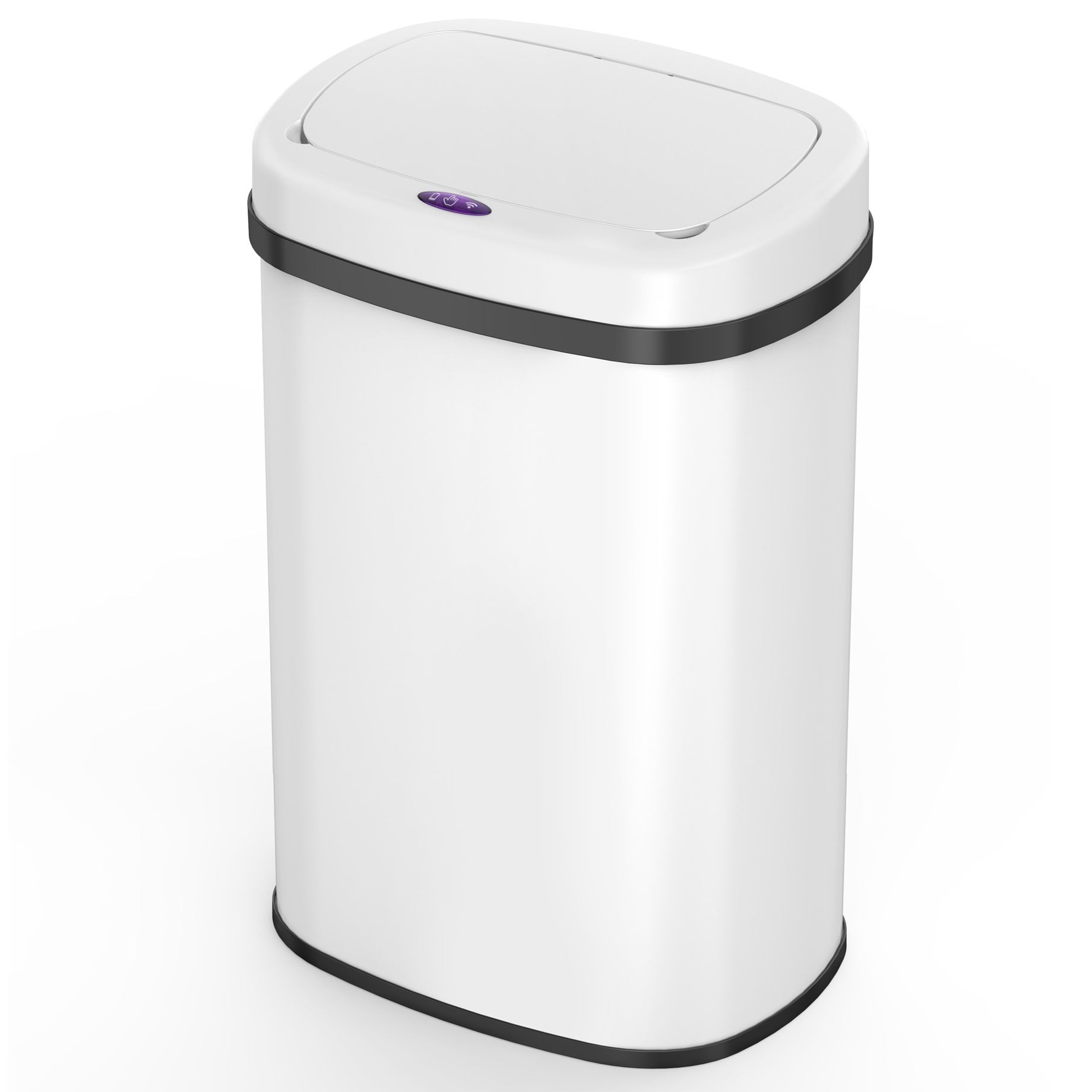 Poubelle automatique inox MAJESTIC blanc 58L