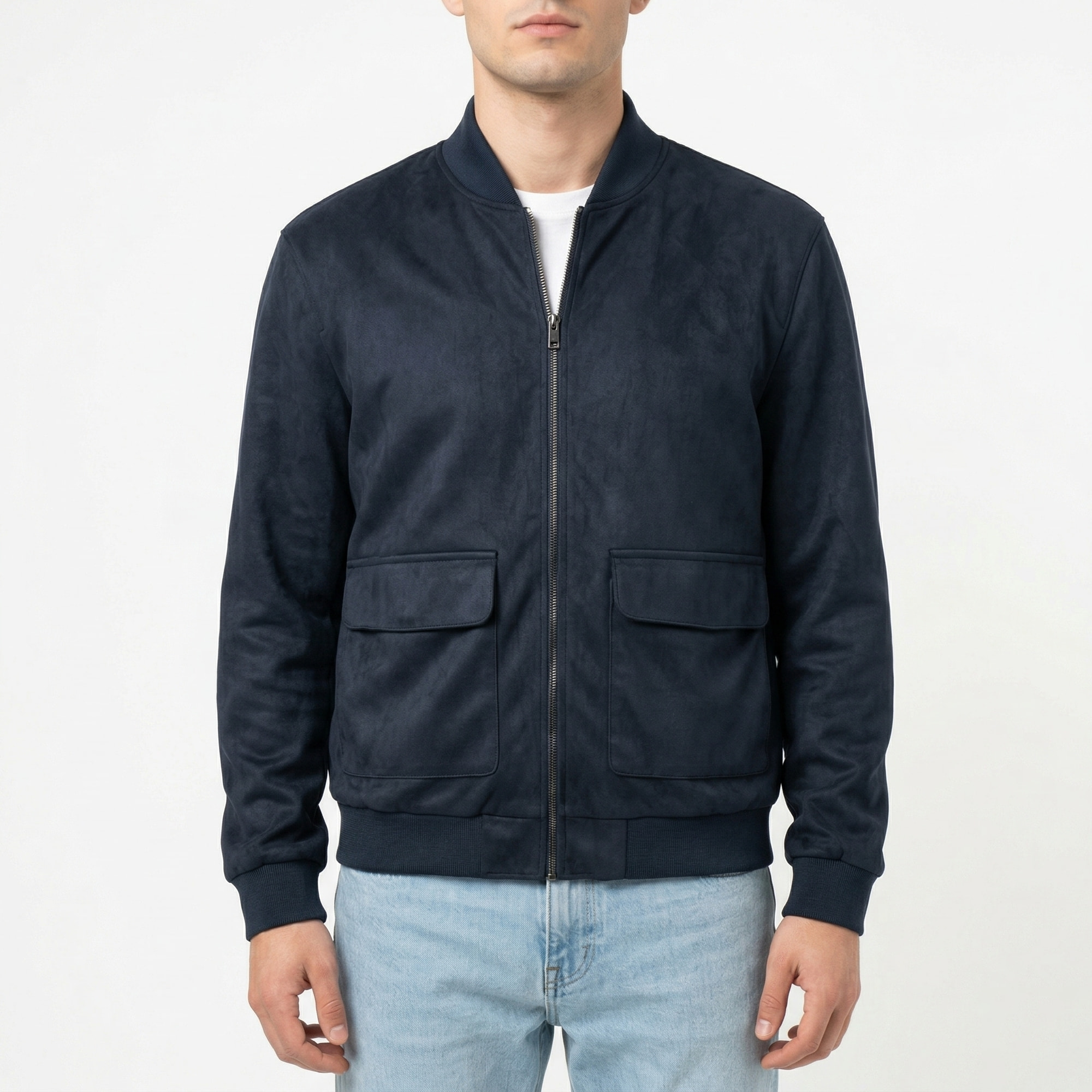 Giubbino polo tasca a toppa ecosuede