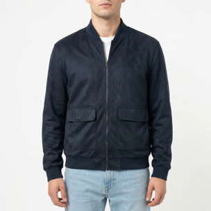 Giubbino polo tasca a toppa ecosuede