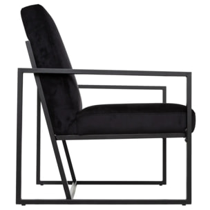 Fauteuil "Agatha" noir en velours