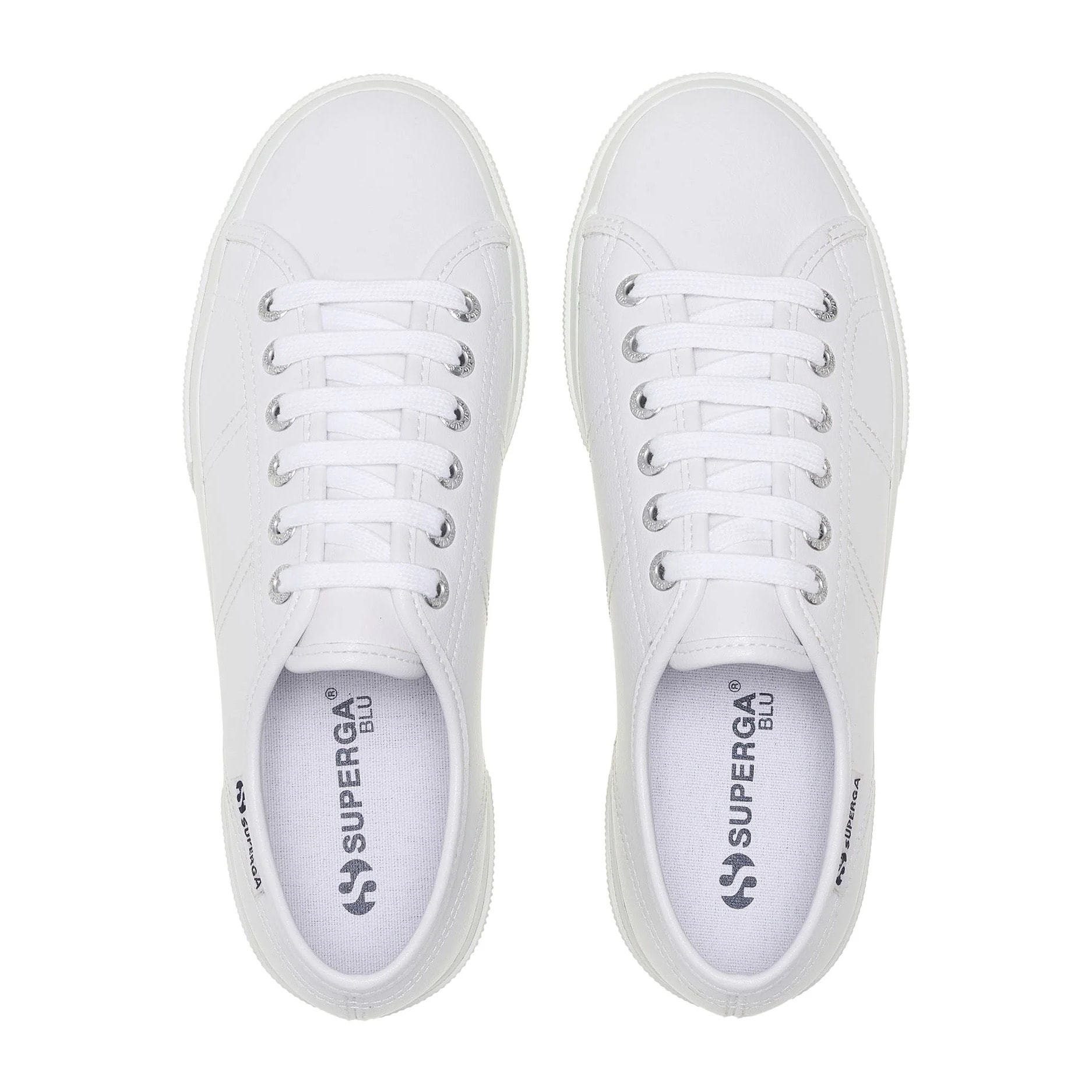 Superga - Zapatos de mujer Mujer Blanco - 3790 PLATFORM VEGAN TUMBLED MATERIAL LEGGERA