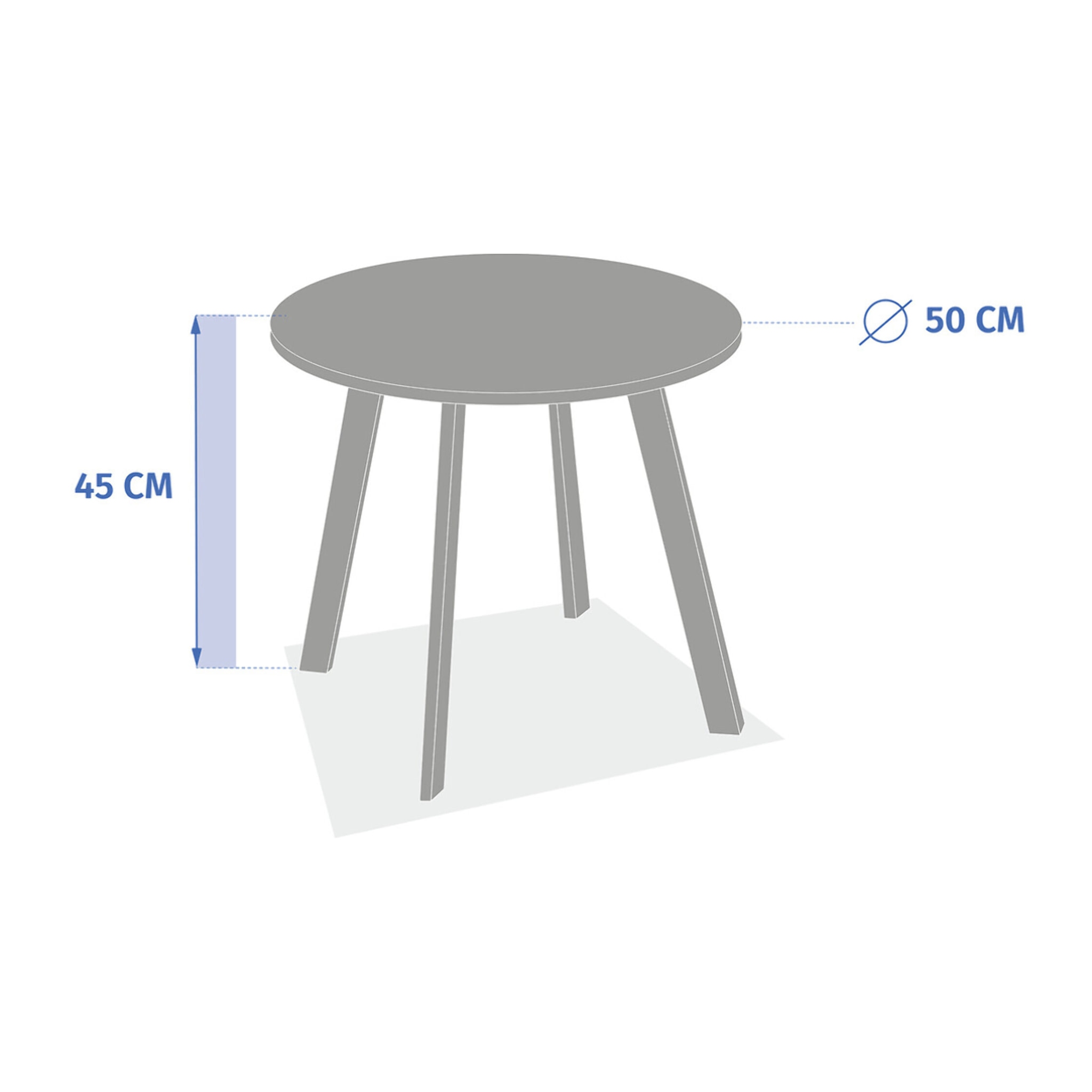 Table d appoint de jardin ronde "Saona" argile 50 x 45cm en acier