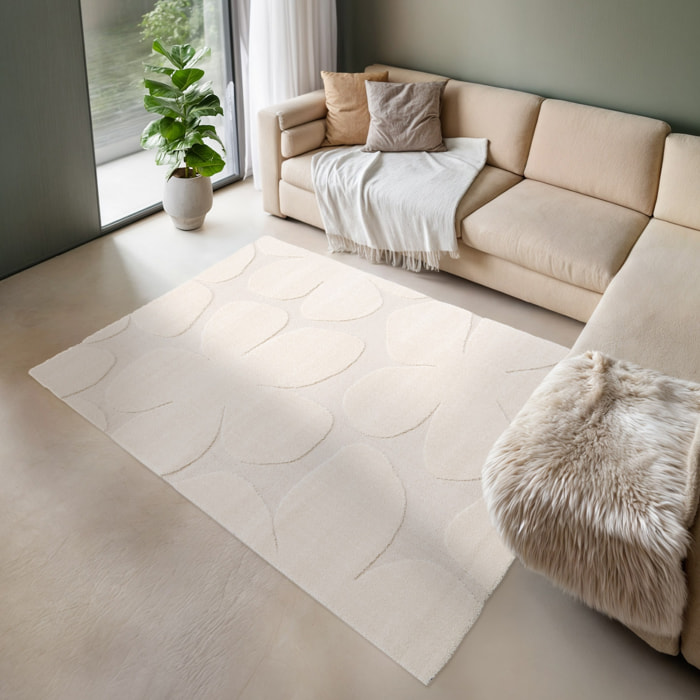 Tapis intérieur motif fleures crème Betty 120x170cm
