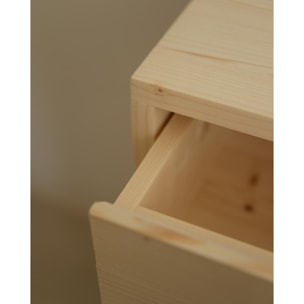 Table de chevet en bois massif avec un tiroir ton naturelle 60x40cm Hauteur: 60 Longueur: 40 Largeur: 29.5