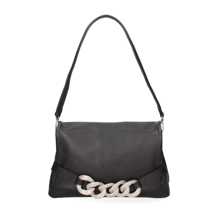 Borsa a spalla da donna In Vera pelle Made in Italy 27x17x11 cm