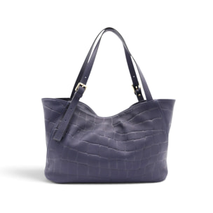 Borsa a Spalla Cheval Firenze Sarin Croc Blu Scuro