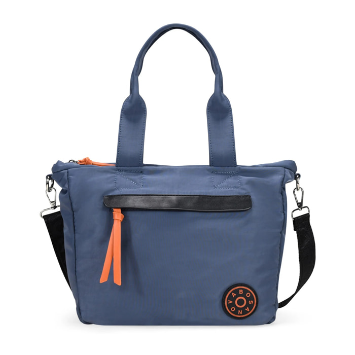 Bolso deportivo azul con cremallera