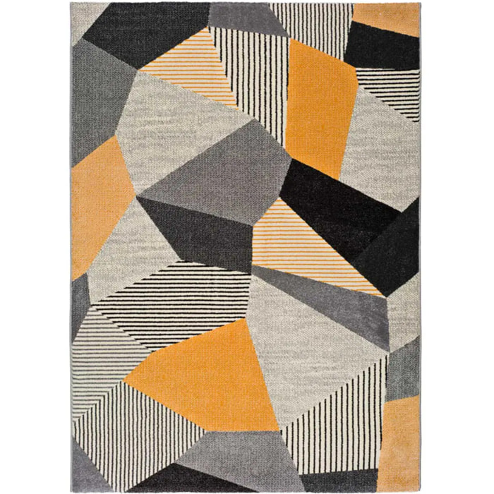 GLADYS Alfombra geométrica de pelo corto gris, varias medidas disponibles.