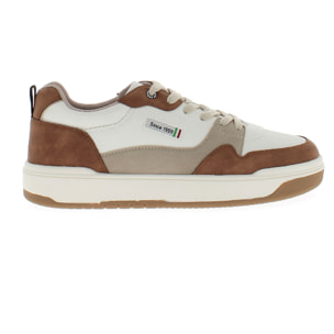 Armata di Mare Scarpe Uomo Sneakers Casual Stringate con Soletta Rimovibile in Memory Foam AMU W24D652 Brown Off White