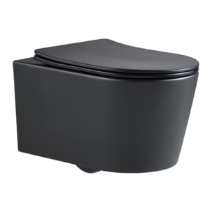 Pack WC Bati-support Geberit UP720 slim + WC sans bride Swiss Aqua Technologies + plaque noire mat (SLIMBLSATA)