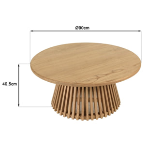 AMY - Table basse ronde 90cm en bois de mindi AMY